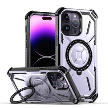 Load image into Gallery viewer, for Apple iPhone 14 13 12 11 Pro Max Case Metal Kickstand Magnetic Case with MagSafe, Heavy Duty Bumper Shockproof Phone Case