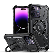 Load image into Gallery viewer, for Apple iPhone 14 13 12 11 Pro Max Case Metal Kickstand Magnetic Case with MagSafe, Heavy Duty Bumper Shockproof Phone Case