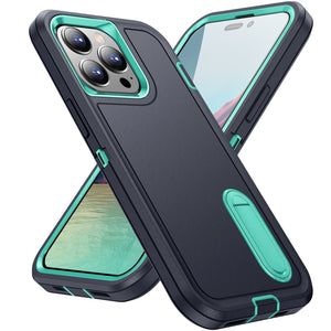 for Apple iPhone 14 Pro Max 14 Case with Kickstand,[3 Layers Protection] [Military Grade Shockproof] Heavy Duty Protective Case