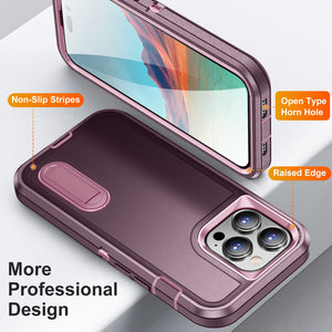 for Apple iPhone 14 Pro Max 14 Case with Kickstand,[3 Layers Protection] [Military Grade Shockproof] Heavy Duty Protective Case