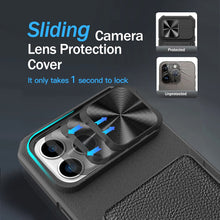 Load image into Gallery viewer, for Apple iPhone 14 Pro Max 14 Wallet Case with Card Holder &amp; Slide Camera Cover Full-Body Rugged Shockproof Protective Cover