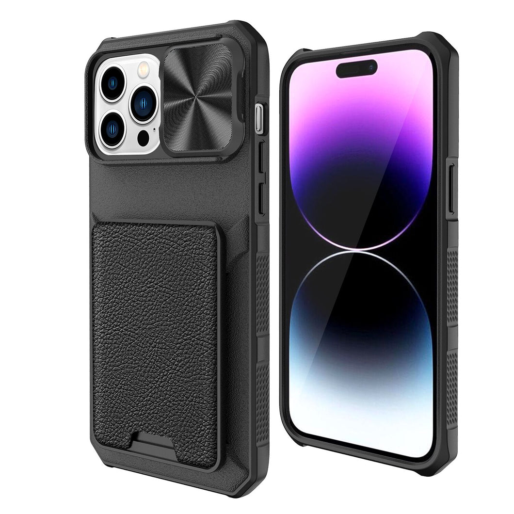 for Apple iPhone 14 Pro Max 14 Wallet Case with Card Holder & Slide Camera Cover Full-Body Rugged Shockproof Protective Cover