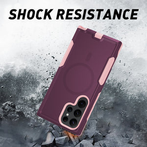 for Galaxy S23 Ultra Case with Belt-Clip Holster Magnetic Ring,Rugged Shockproof Military Protective Bumper Armor Heavy Duty