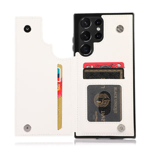 for Samsung Galaxy S23 S22 Ultra Cover Wallet Case ID Credit Card Slot Holder Cash Pocket Sleeve PU Leather Magnetic Closure Case