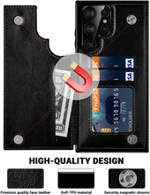 Load image into Gallery viewer, for Samsung Galaxy S23 S22 Ultra Cover Wallet Case ID Credit Card Slot Holder Cash Pocket Sleeve PU Leather Magnetic Closure Case