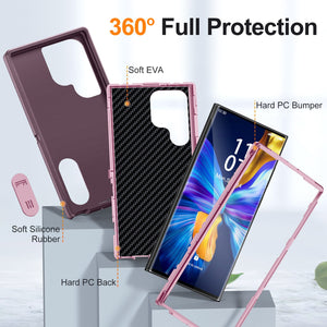 for Samsung Galaxy S23 Ultra 5G Case with Kickstand,[3 Layers Protection] [Military Grade Shockproof] Heavy Duty Protective Case