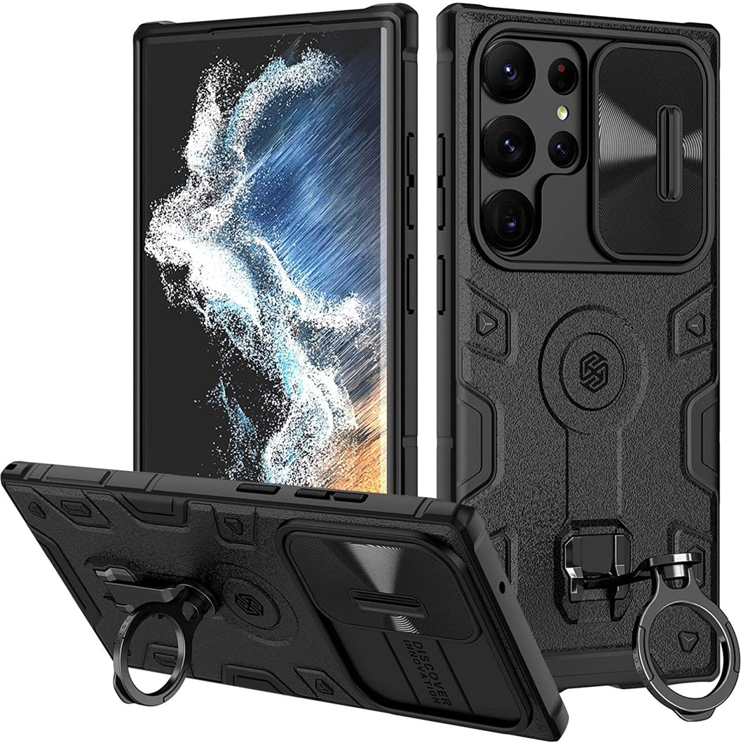 for Samsung Galaxy S23 Ultra Case 2023 NILLKIN CamShield Armor Pro Case with Camera Cover and Kickstand Shock Resistant