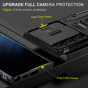 for Samsung Galaxy S23 Ultra S23+ Case with Magnetic Ring Kickstand and Camera Cover Military Grade Shockproof Protective Case