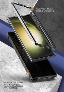 for Samsung Galaxy S23 Ultra S23+ Plus Case Metal Kickstand Magnetic Case with MagSafe, Heavy Duty Bumper Shockproof Phone Case