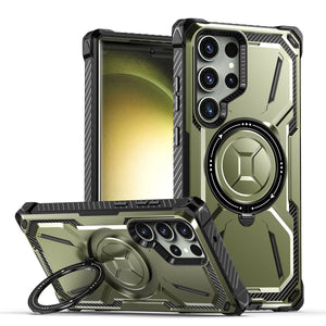 for Samsung Galaxy S23 Ultra S23+ Plus Case Metal Kickstand Magnetic Case with MagSafe, Heavy Duty Bumper Shockproof Phone Case