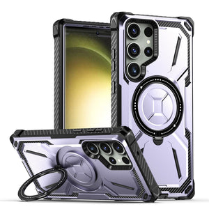 for Samsung Galaxy S23 Ultra S23+ Plus Case Metal Kickstand Magnetic Case with MagSafe, Heavy Duty Bumper Shockproof Phone Case
