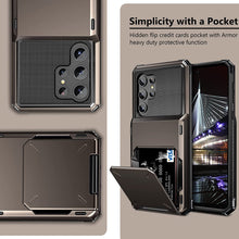 Load image into Gallery viewer, for Samsung S23 Ultra Wallet Case Flip Cover Credit Card Holder Pocket Dual Layer Protective Full-Body Protection Hard Bumper