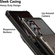 Load image into Gallery viewer, for Samsung S23 Ultra Wallet Case Flip Cover Credit Card Holder Pocket Dual Layer Protective Full-Body Protection Hard Bumper
