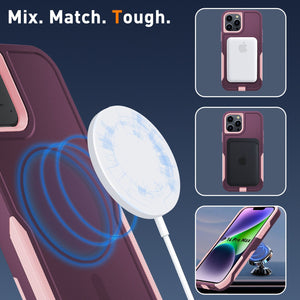 for iPhone 14 13 12 11 Case with Belt-Clip Holster Magnetic Ring,Rugged Shockproof Military Protective Bumper Armor Heavy Duty