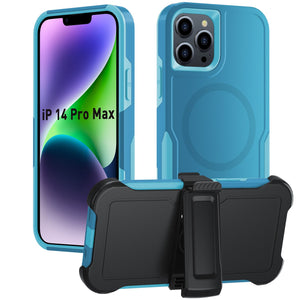 for iPhone 14 13 12 11 Case with Belt-Clip Holster Magnetic Ring,Rugged Shockproof Military Protective Bumper Armor Heavy Duty