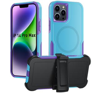 for iPhone 14 13 12 11 Case with Belt-Clip Holster Magnetic Ring,Rugged Shockproof Military Protective Bumper Armor Heavy Duty