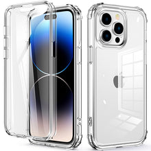 Load image into Gallery viewer, for iPhone 14 13 12 11 Pro Max Case Clear with Built-in Screen Protector Transparent Cover Full Body Protective Phone Case