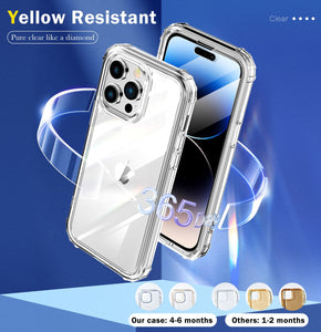 for iPhone 14 13 12 11 Pro Max Case Clear with Built-in Screen Protector Transparent Cover Full Body Protective Phone Case