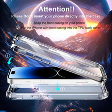 Load image into Gallery viewer, for iPhone 14 13 12 11 Pro Max Case Clear with Built-in Screen Protector Transparent Cover Full Body Protective Phone Case