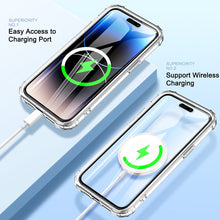 Load image into Gallery viewer, for iPhone 14 13 12 11 Pro Max Case Clear with Built-in Screen Protector Transparent Cover Full Body Protective Phone Case