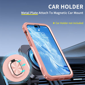 for iPhone 14 Pro Max Case 2022 Heavy Duty Full Body Shockproof Kickstand with 360° Ring Holder Support Car Mount Hybrid Bumper