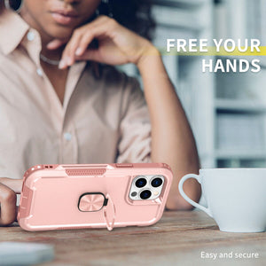 for iPhone 14 Pro Max Case 2022 Heavy Duty Full Body Shockproof Kickstand with 360° Ring Holder Support Car Mount Hybrid Bumper