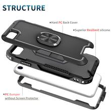 Load image into Gallery viewer, for iPhone SE 2022/2020 7 8 Case Heavy Duty Full Body Shockproof Kickstand with 360° Ring Holder Support Car Mount Hybrid Bumper