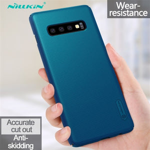 For Samsung Galaxy S10 S10 Plus Case Nillkin Super Frosted Shield Hard PC Cover Gift Phone Holder